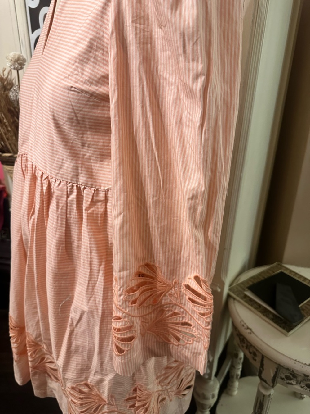Tuckernuck Peach-Striped Embroidered Babydoll Dress - Picture 9 of 11